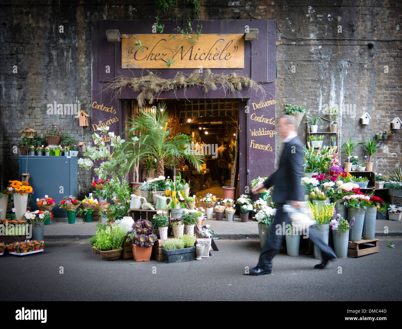 Flower stall, Borough Market, London, UK Stock Photo