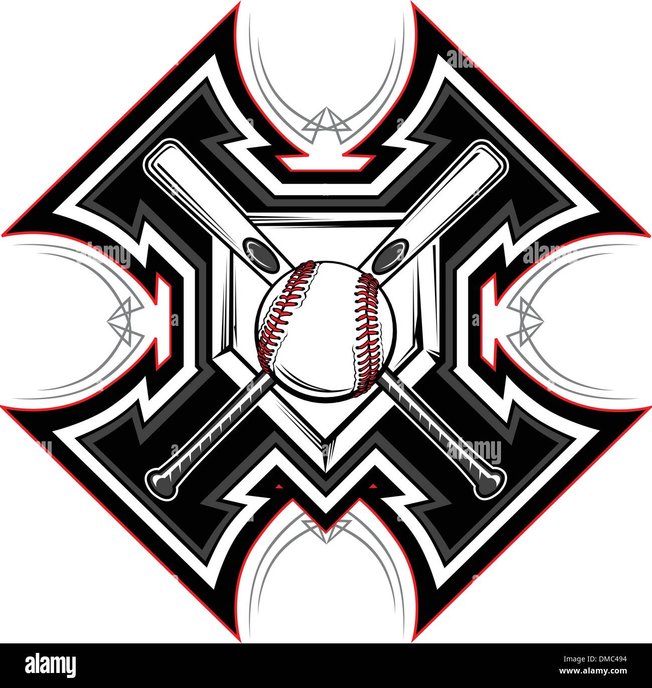 Baseball Softball Bats Graphic Vector Template Stock Vector Image & Art