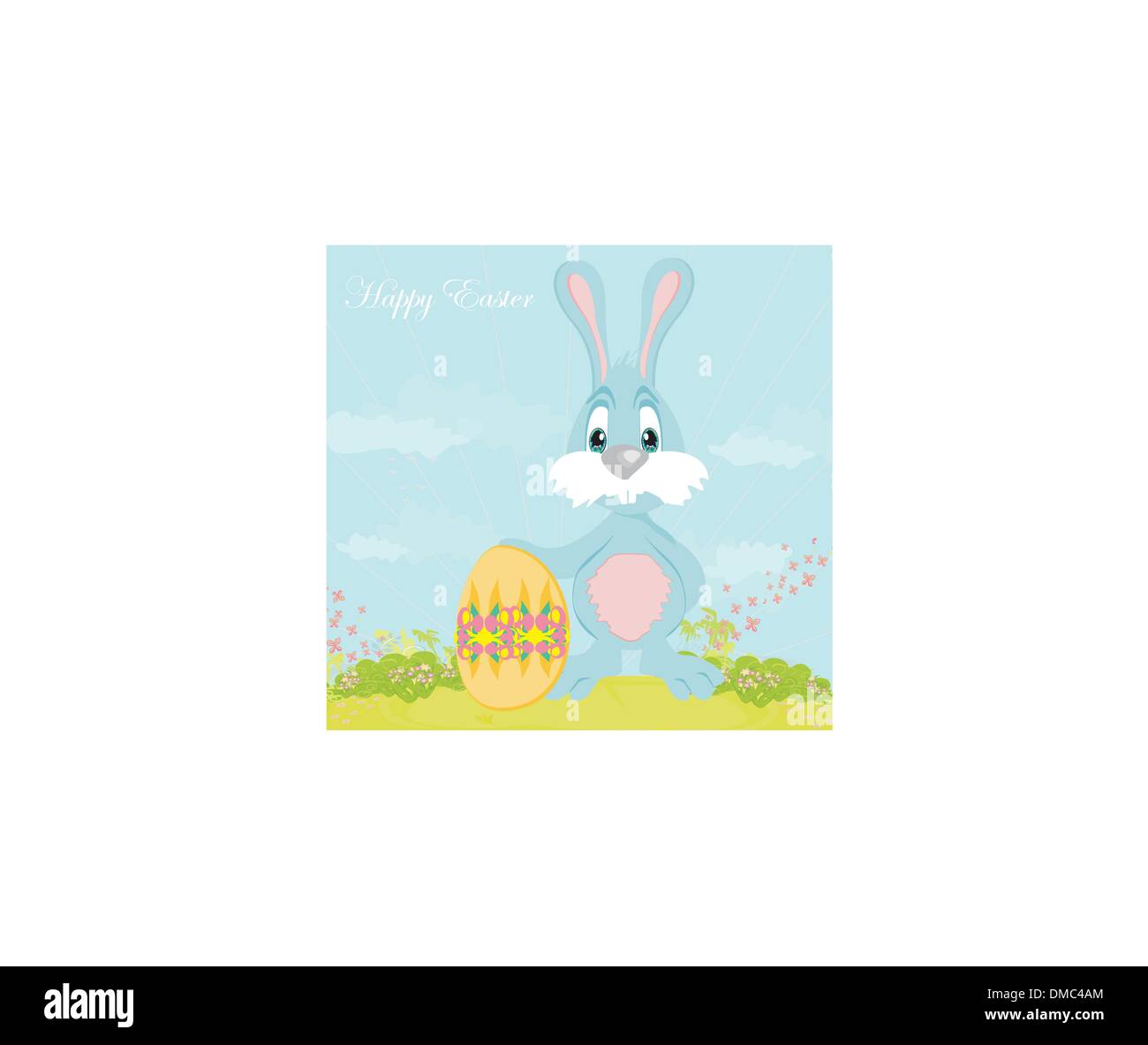 Illustration of happy Easter bunny carrying egg Stock Vector Image ...