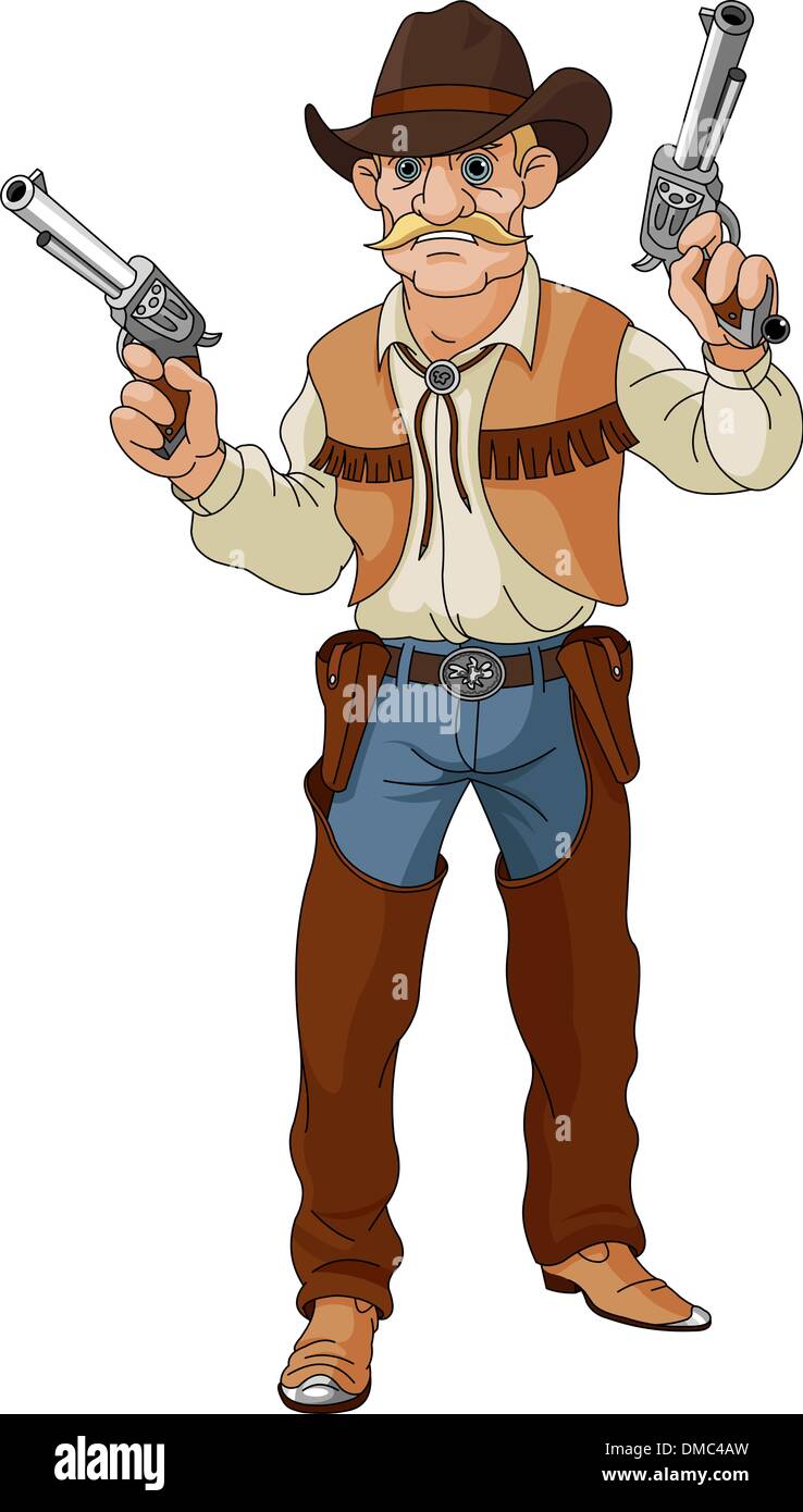 Wild west. Cowboy ready for shootout Stock Vector Image & Art - Alamy