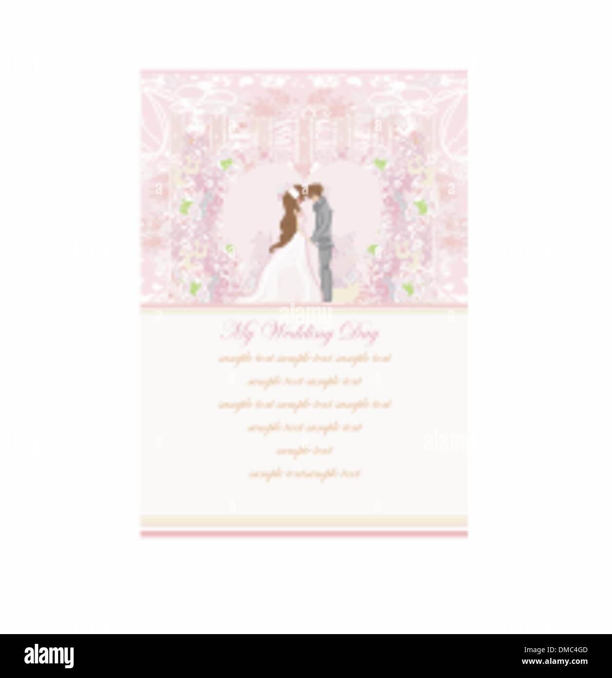 elegant wedding invitation with wedding couple Stock Vector Image & Art ...
