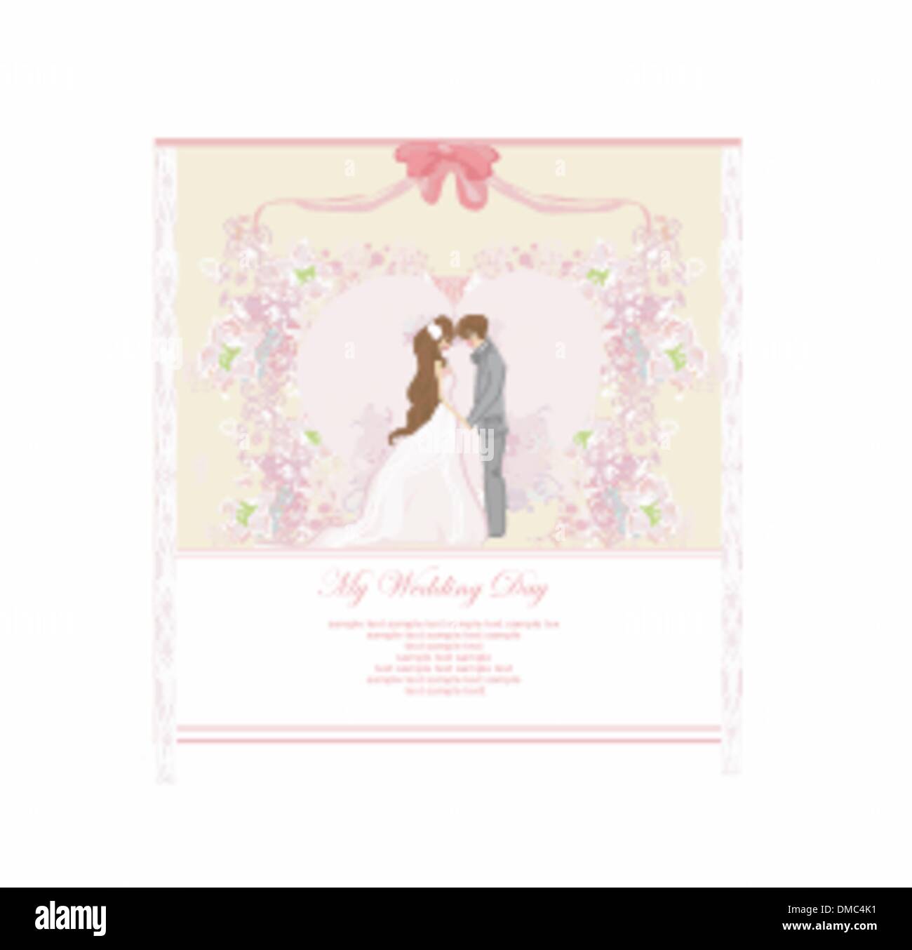 elegant wedding invitation with wedding couple Stock Vector Image & Art ...