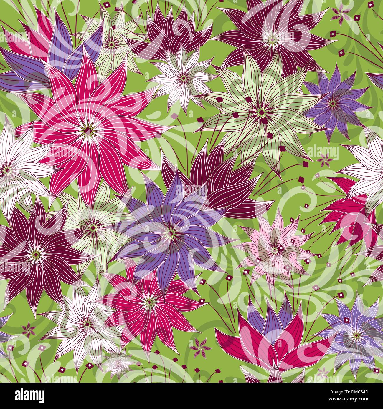 Seamless green floral pattern Stock Vector Image & Art Alamy