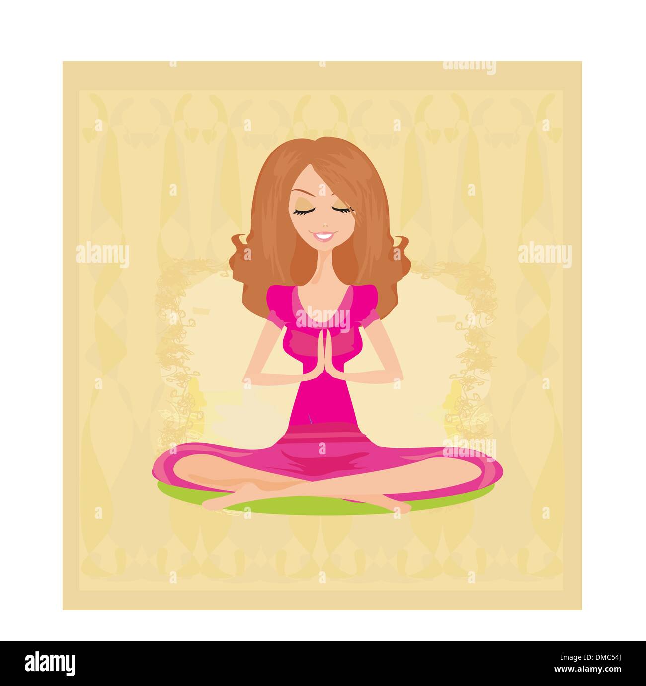 Yoga girl in lotus position Stock Vector Image & Art - Alamy