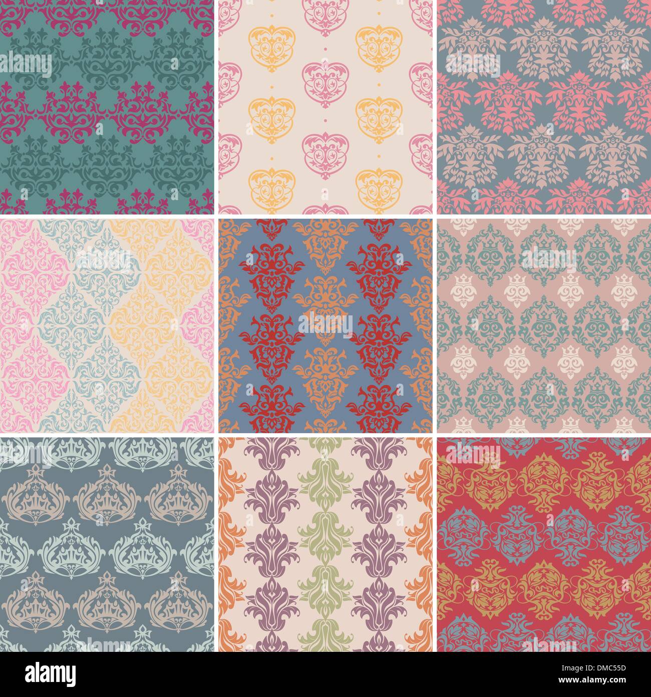 set of seamless retro background Stock Vector Image & Art - Alamy