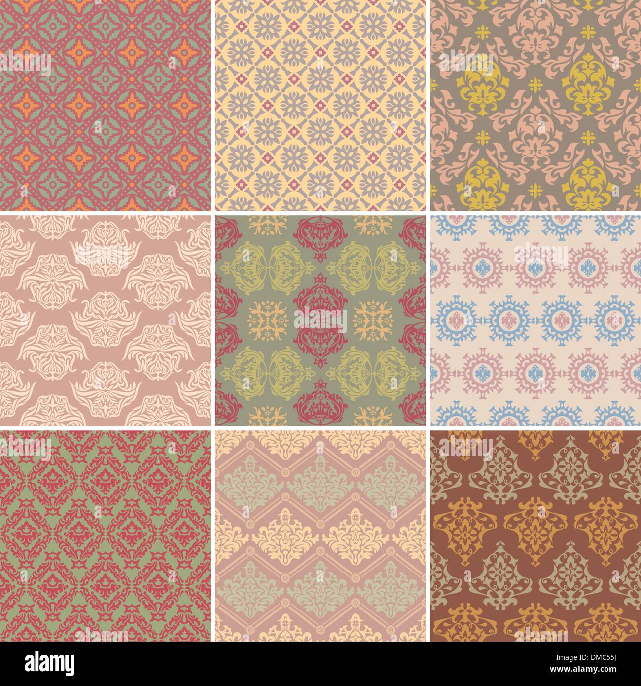 set of seamless retro background Stock Vector Image & Art - Alamy