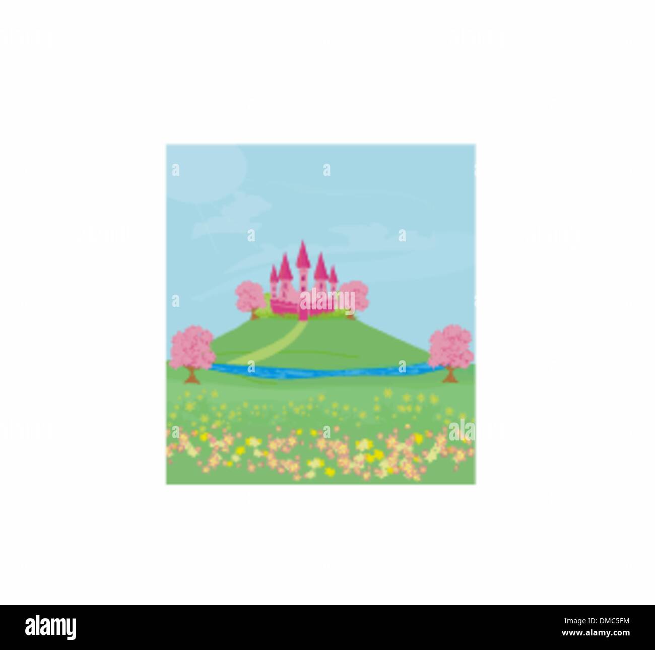 Magic Fairy Tale Princess Castle Stock Vector