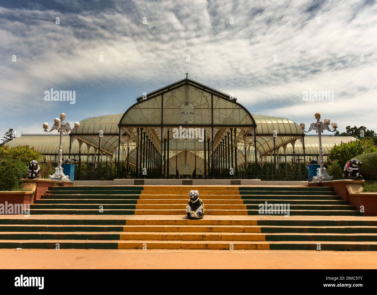 Glass house at Lal Bagh Botanical Garden in Bengaluru. Stock Photo