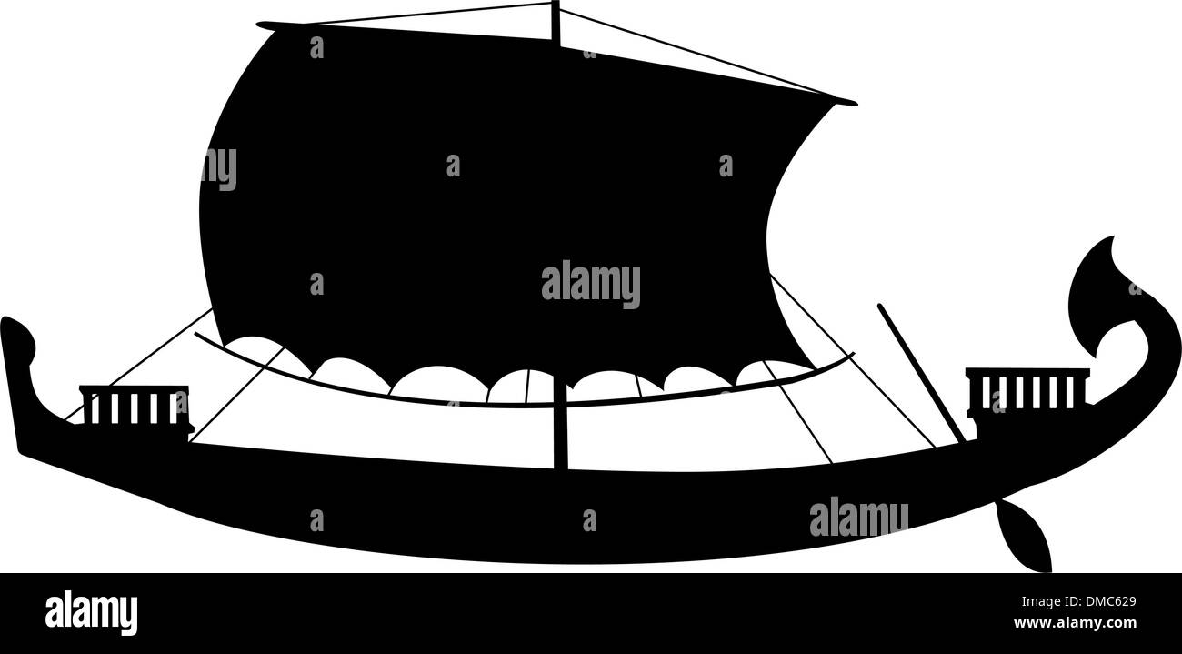 ancient sail boat Stock Vector