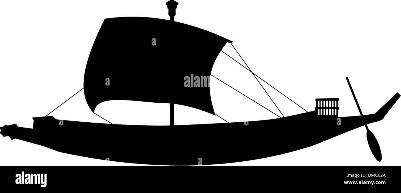 ancient sail boat Stock Vector