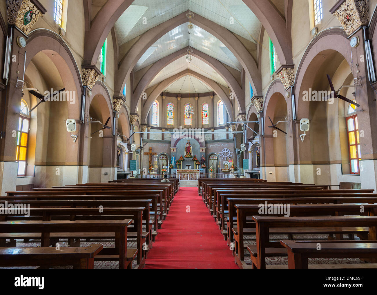 Inside the Sacred Heart Church in Bangalore. Stock Photo
