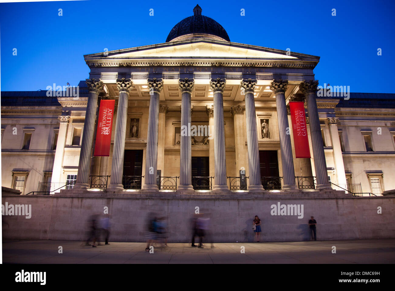 The National Gallery at dusk, London, UK Stock Photo