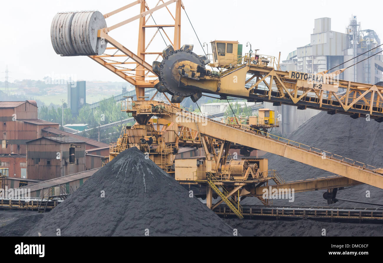 huge excavator of coal in a mine Stock Photo