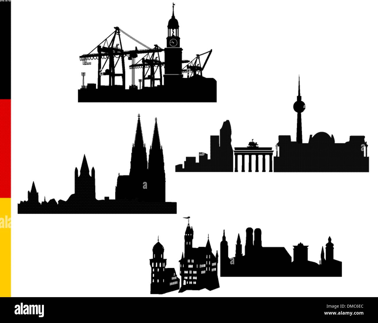 4 German cities, Hamburg, Berlin, Cologne, Munich Stock Vector Image & Art  - Alamy