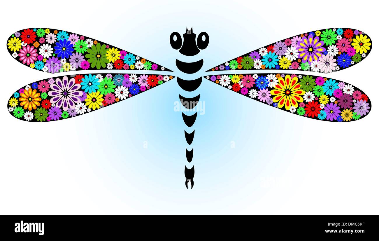 Vivid fantasy dragonfly Stock Vector