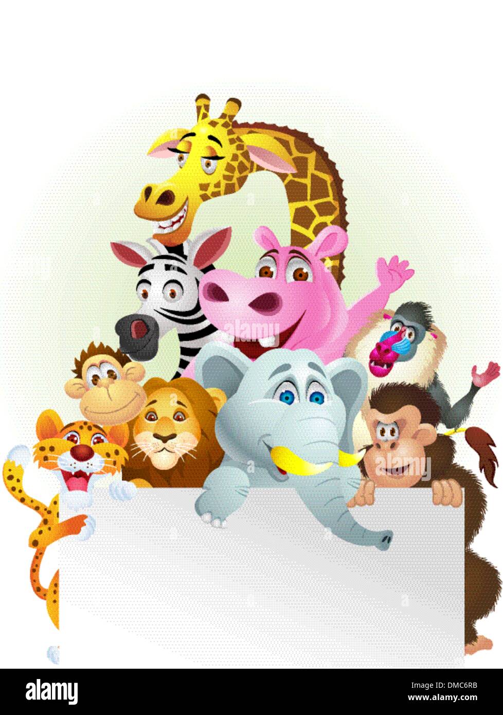 Animal cartoon with blank sign Stock Vector Image & Art - Alamy