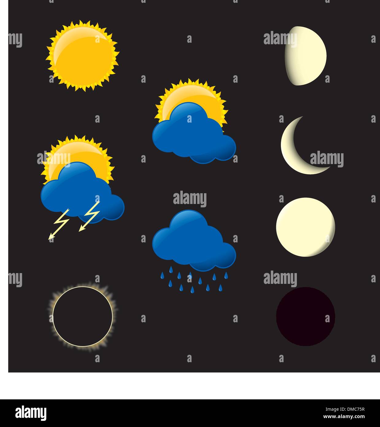 Weather icons Stock Vector