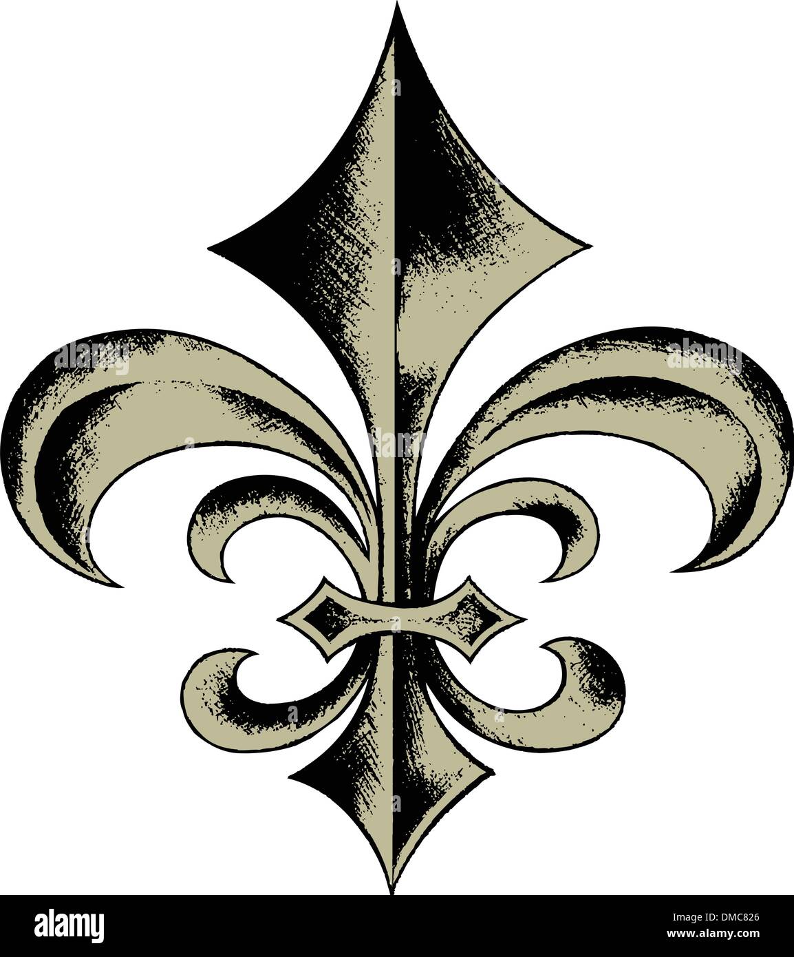 hand drawn fleur de lis Stock Vector