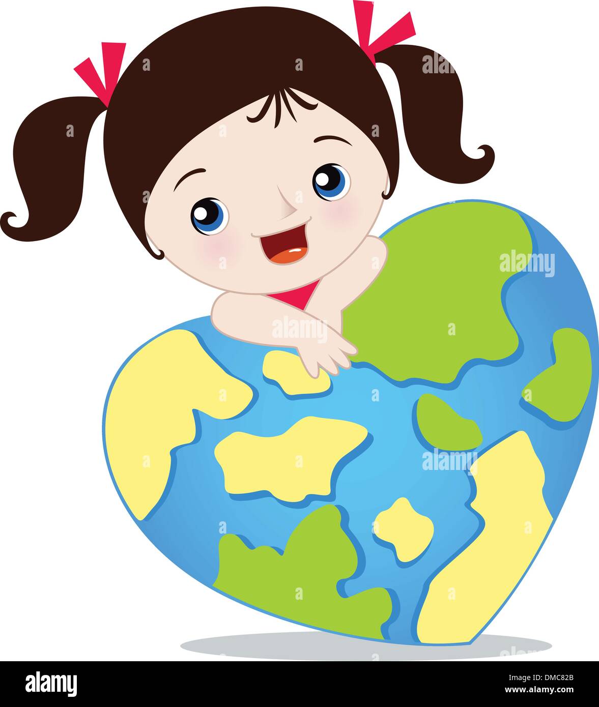 little girl holding the earth Stock Vector Image & Art - Alamy