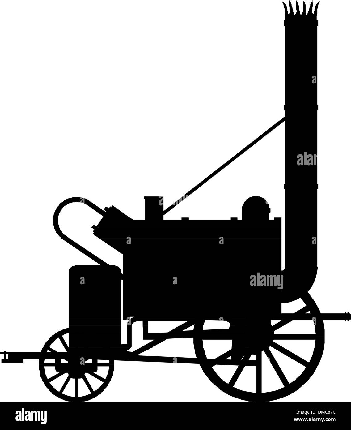 Vintage steam locomotive. Stock Vector