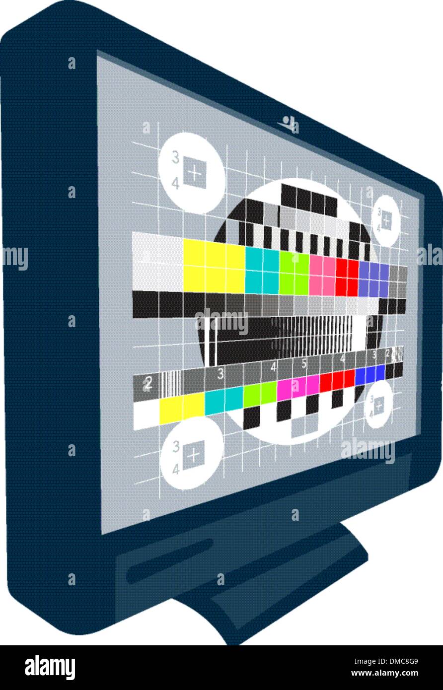 LCD Plasma TV Television Test Pattern Stock Vector