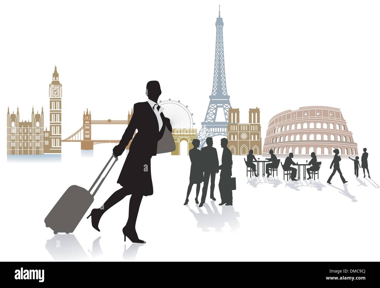 Travel map of europe Stock Vector Images - Alamy