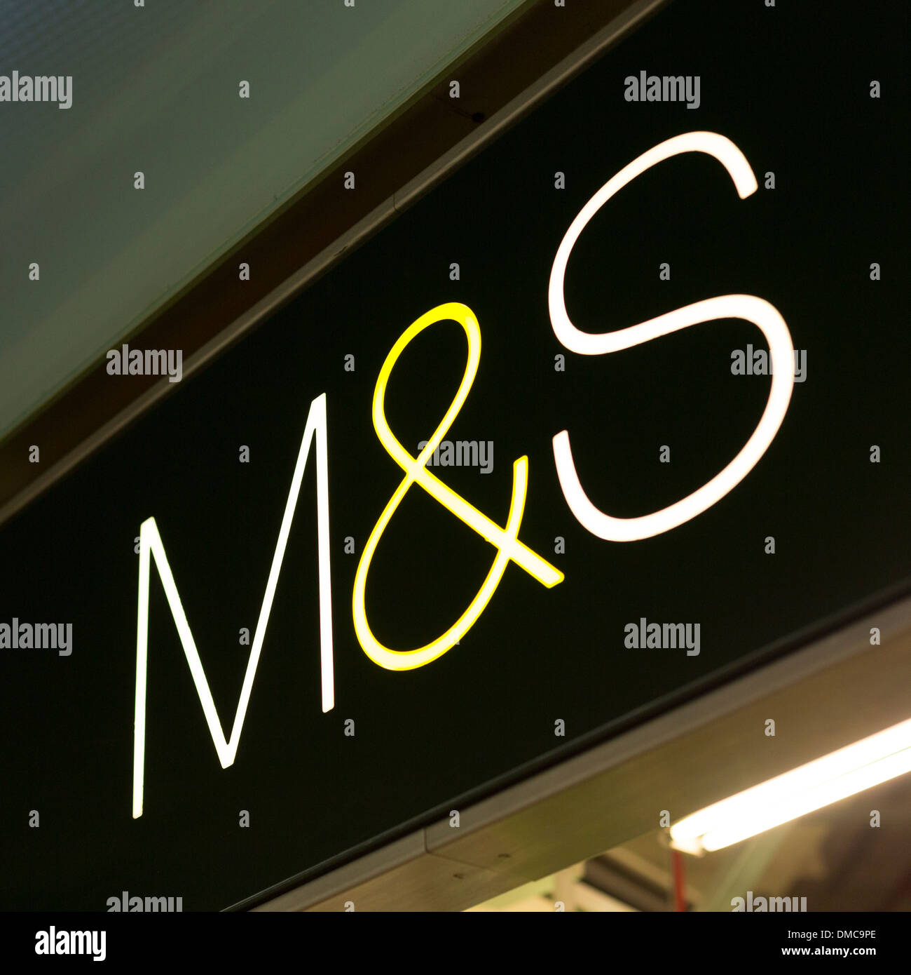 SIgn above M&S store entrance Stock Photo