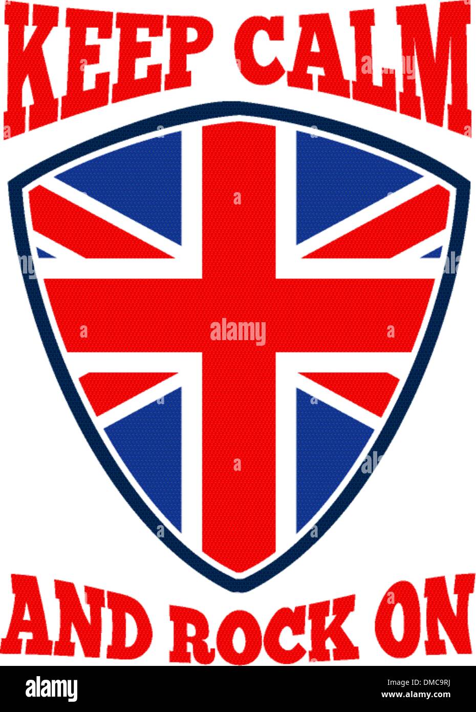 Keep Calm Rock On British Flag Stock Vector
