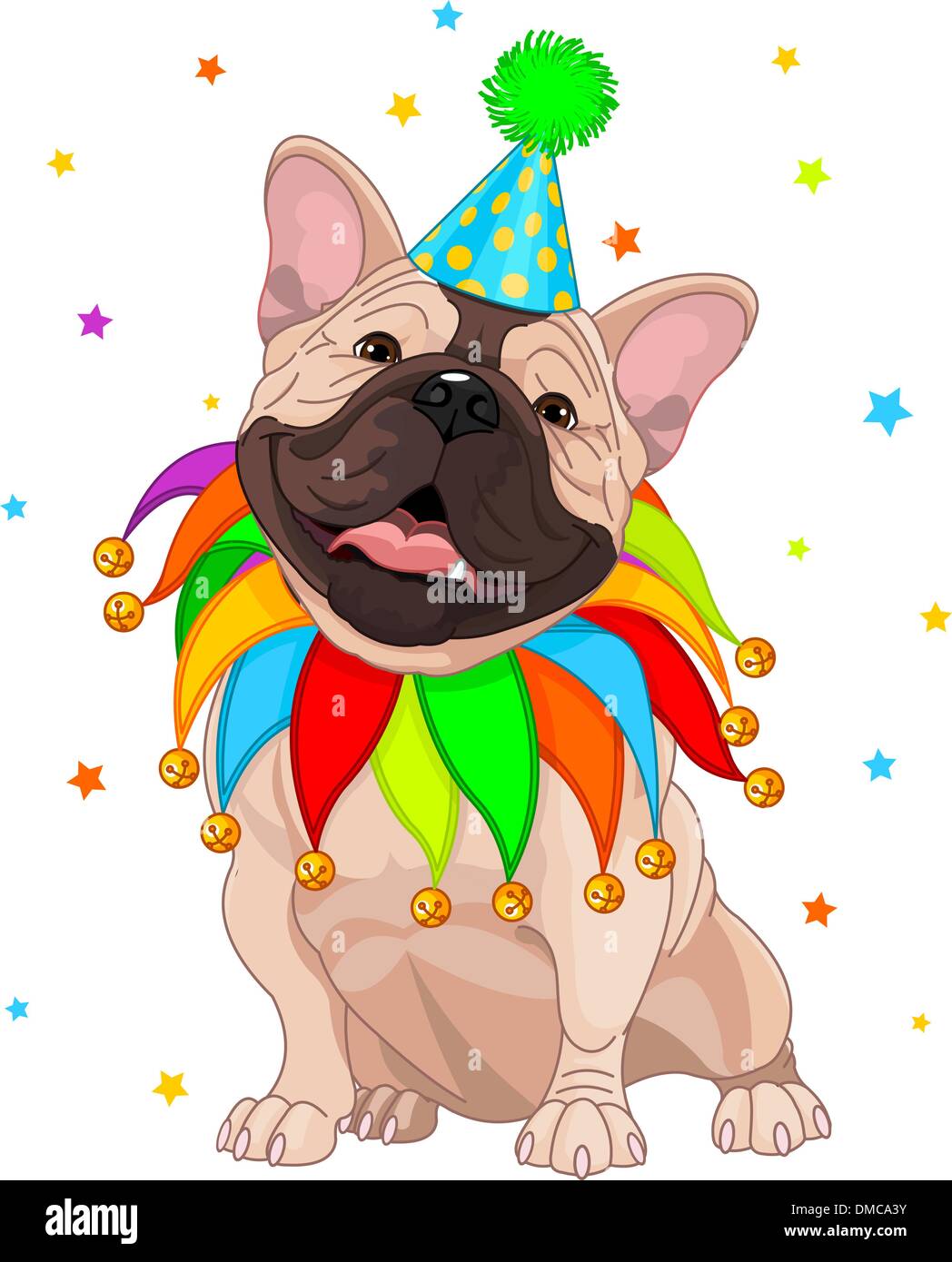 French bulldogÔÇÖs Birthday Stock Vector