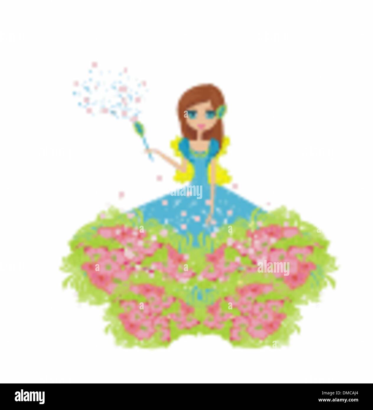 floral background with a beautiful fairy Stock Vector Image & Art - Alamy