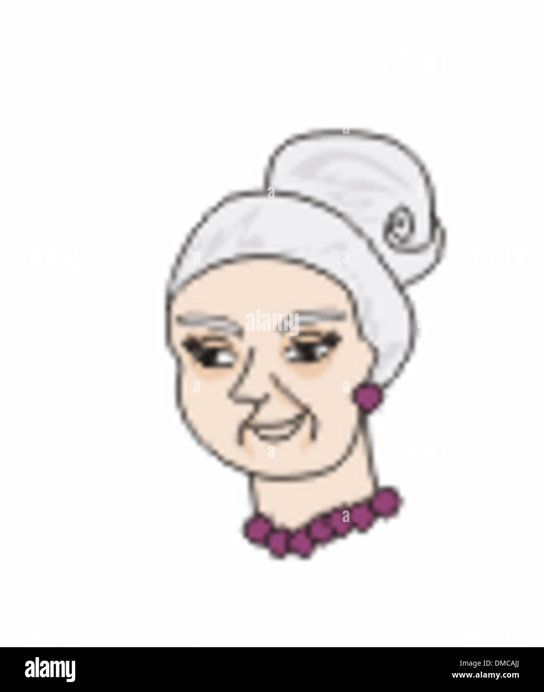 Vector illustration portrait of an old lady Stock Vector