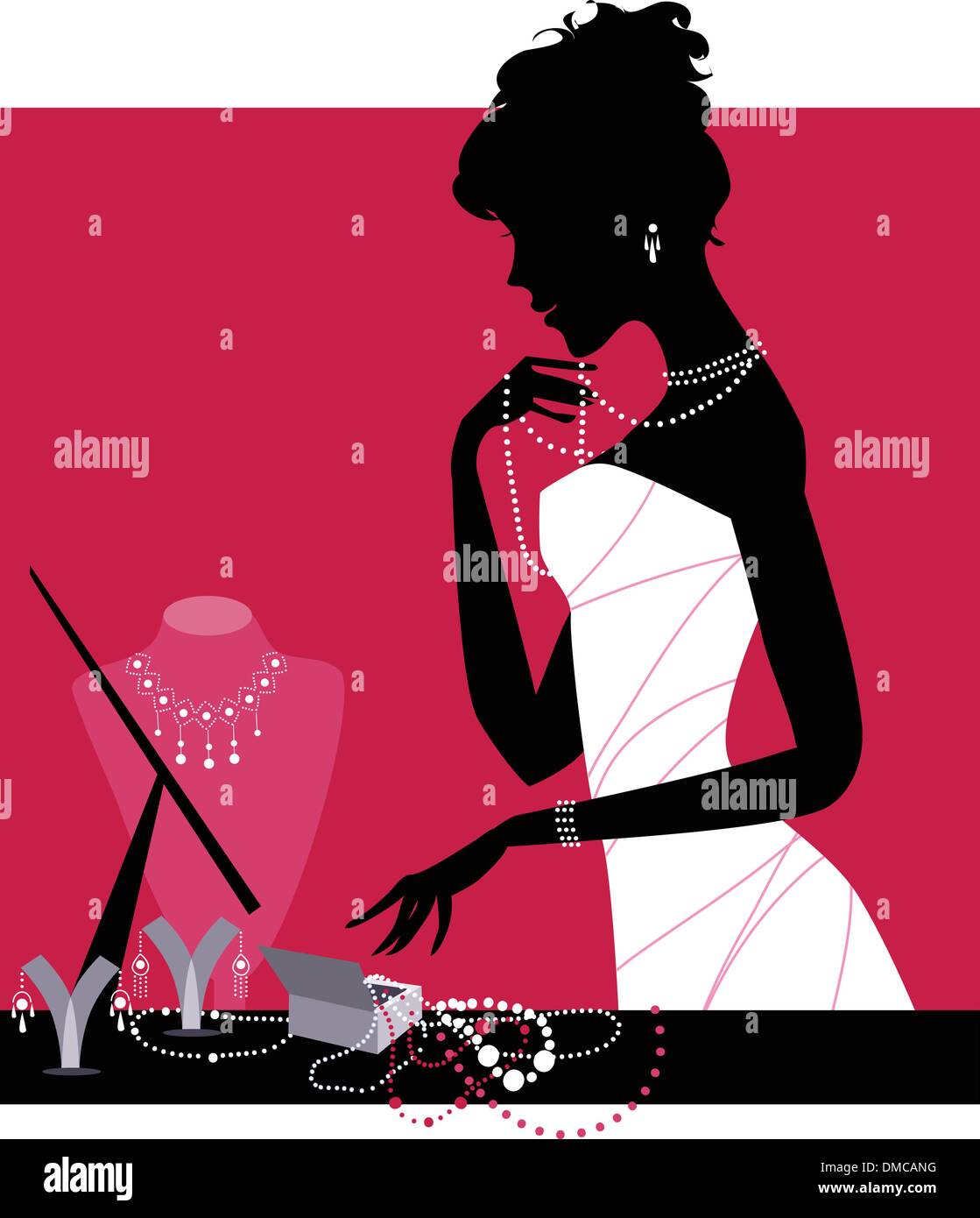 Lady wearing accessories Stock Vector