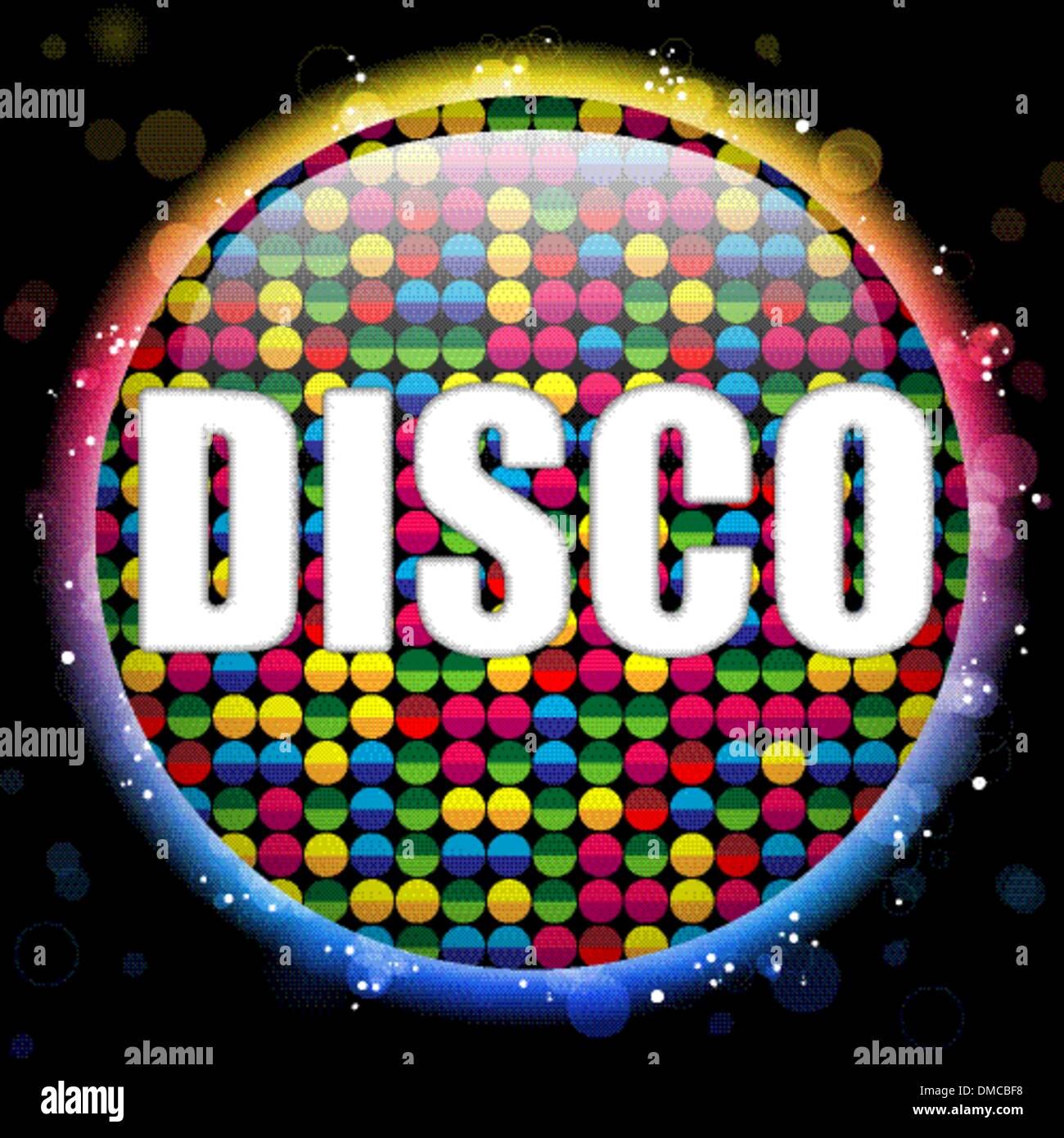 Glass Circle Color Disco Ball Stock Vector