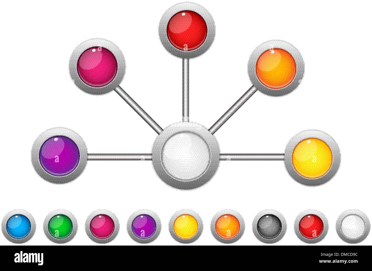 Connection Dots Colorful Circles Stock Vector