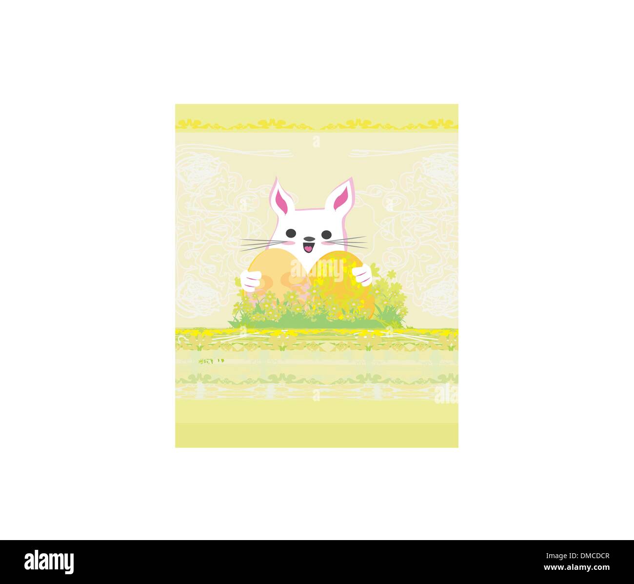 Illustration of happy Easter bunny carrying egg Stock Vector Image ...