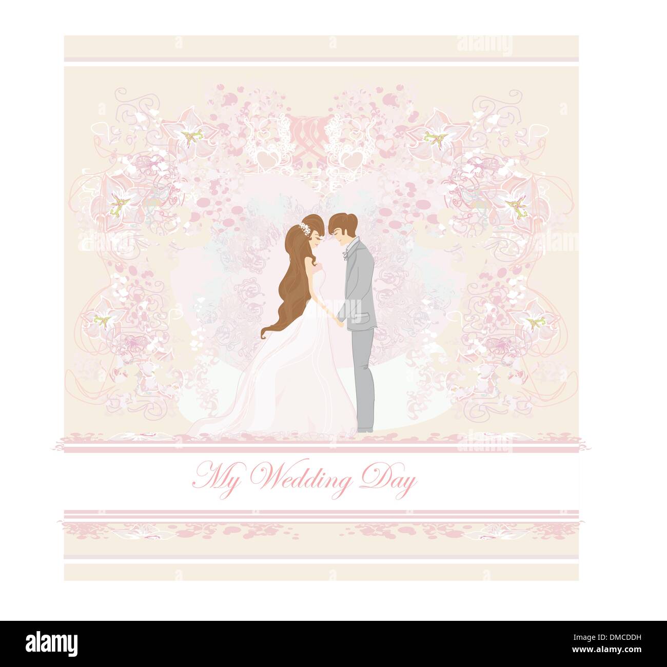 elegant wedding invitation with wedding couple Stock Vector Image & Art ...