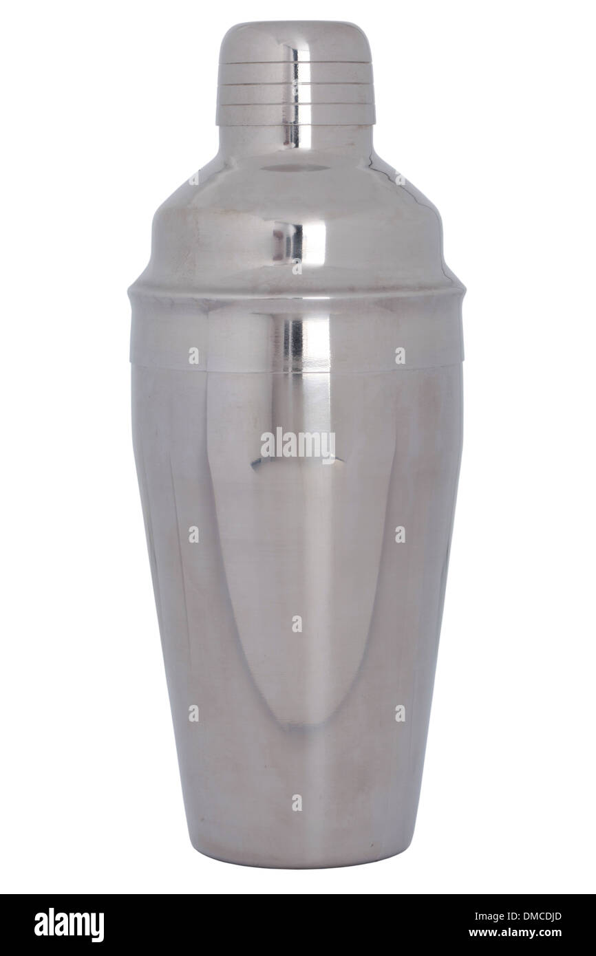 Metal Cocktail Shaker, isolated on a white background Stock Photo