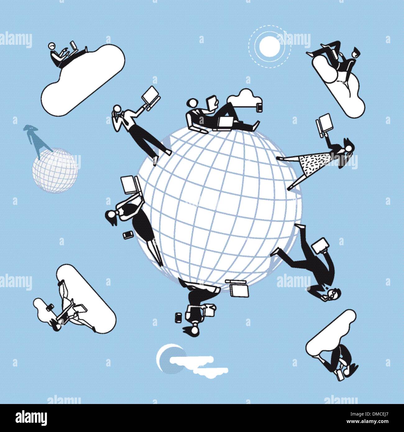 Cloud Computing  Planet Stock Vector
