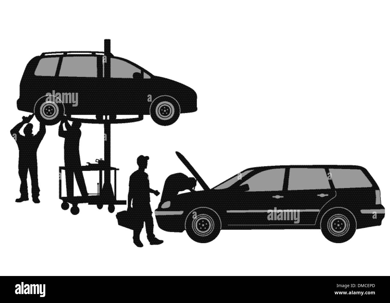 Car Workshop Black And White Stock Photos Images Alamy