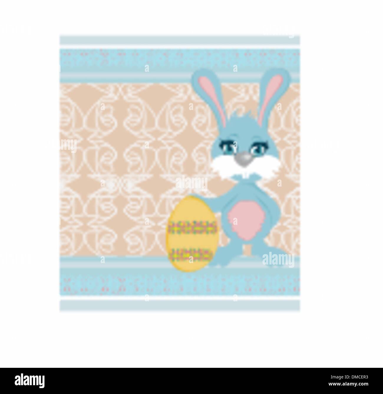 Illustration of happy Easter bunny carrying egg Stock Vector Image ...