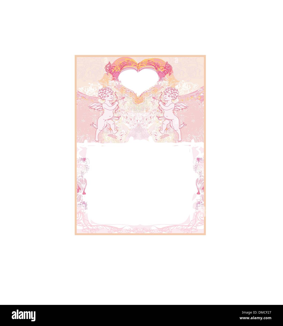 happy valentines day card with cupid Stock Vector Image & Art - Alamy