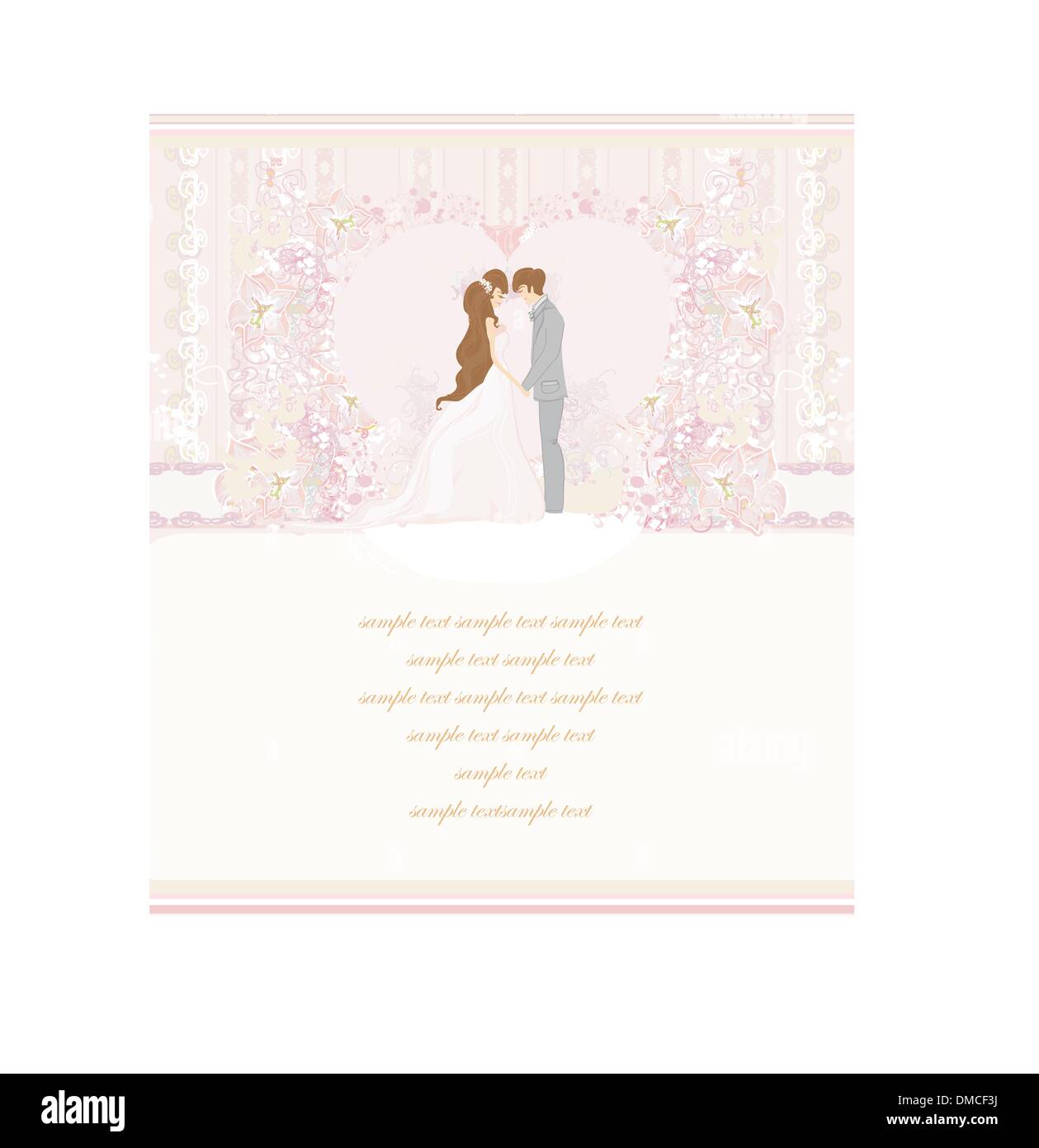 elegant wedding invitation with wedding couple Stock Vector Image & Art ...