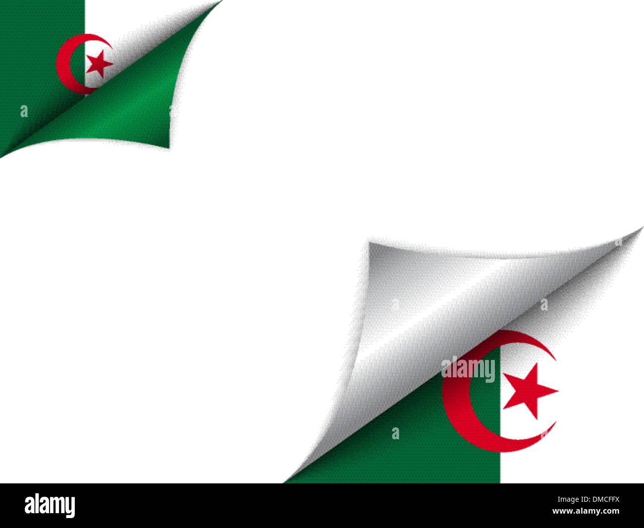 Algeria Country Flag Turning Page Stock Vector