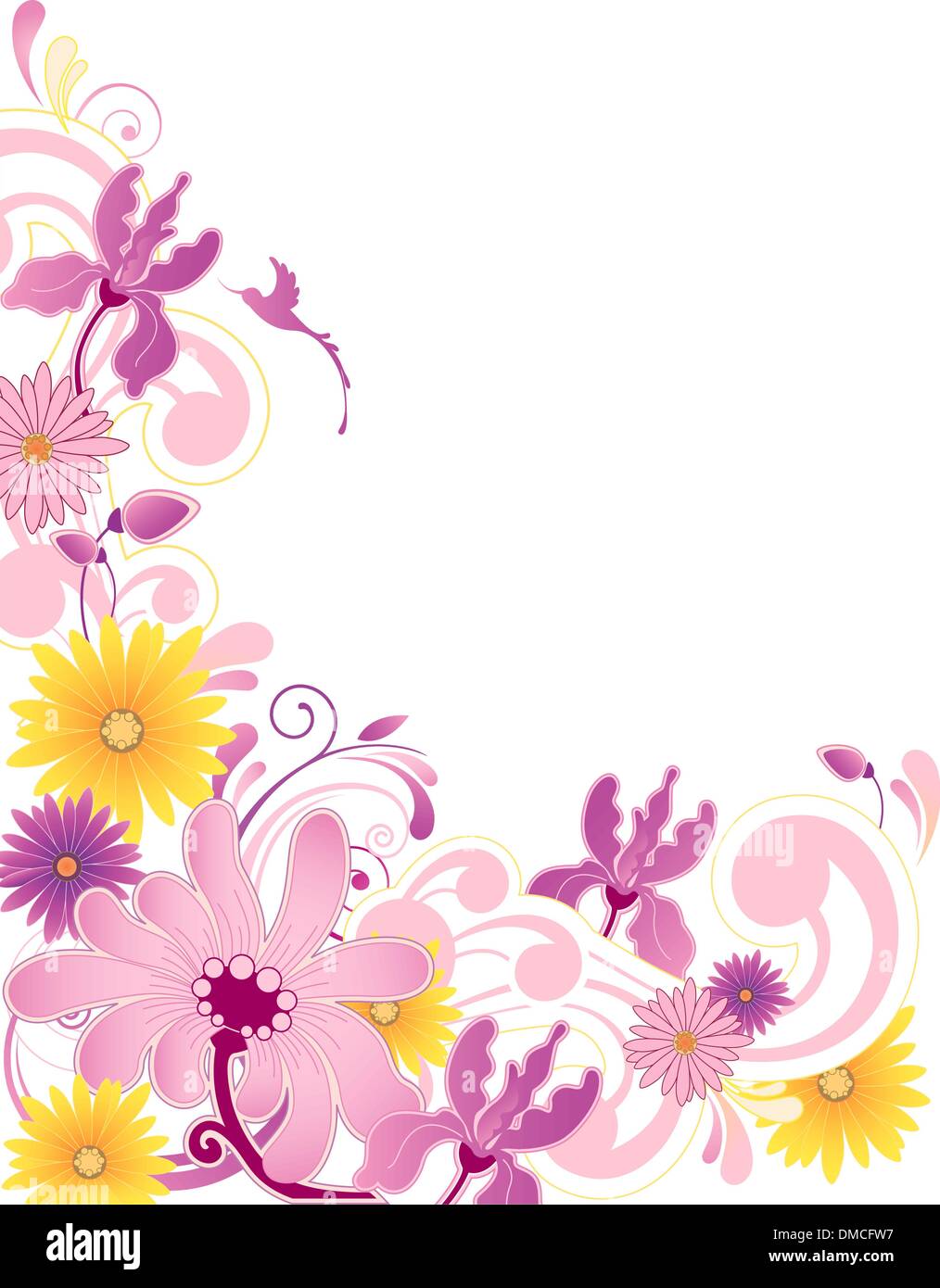 floral background with ornament Stock Vector