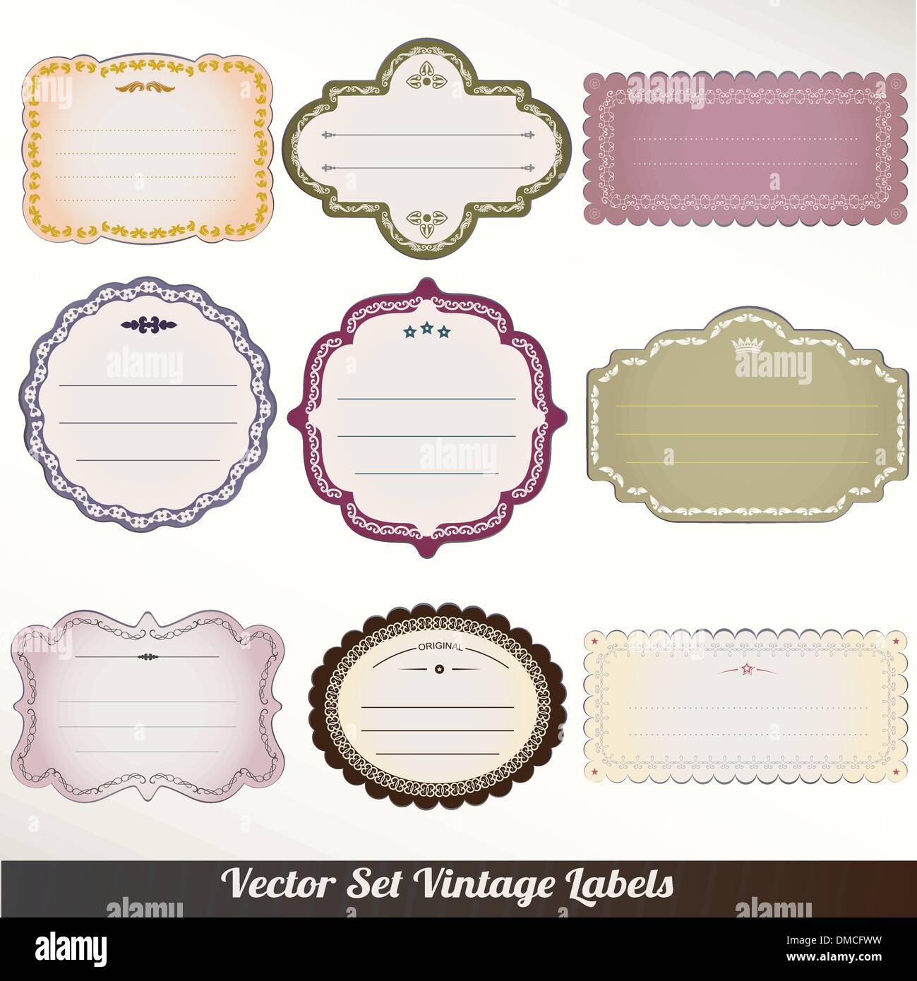 Vector Frame labels Set ornamental vintage decoration Stock Vector ...