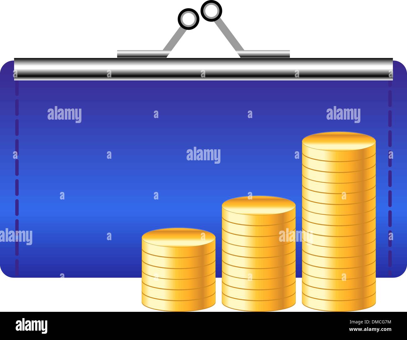 money icon with purse and coins Stock Vector