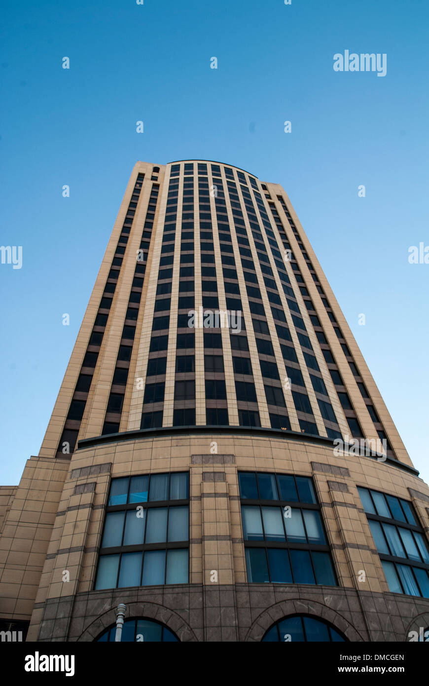 Looking up at a tall building. Stock Photo