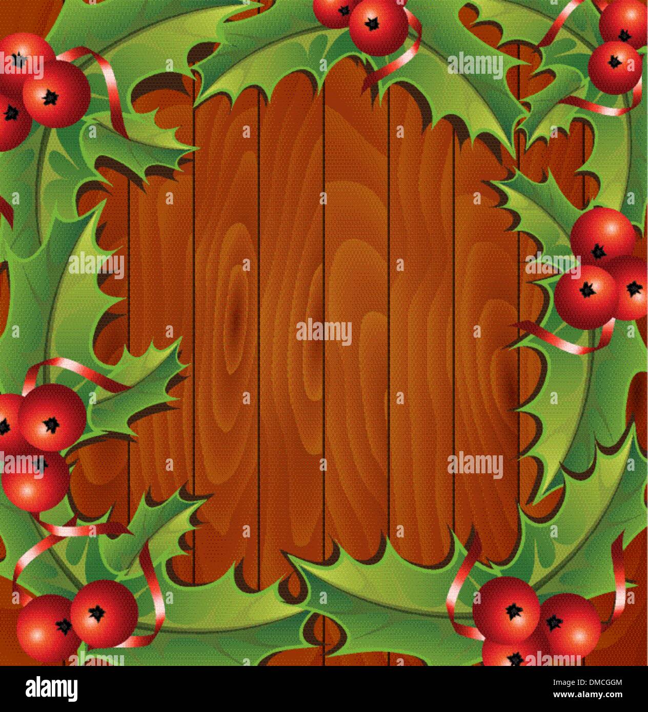 Wood background holly Stock Vector Images - Alamy