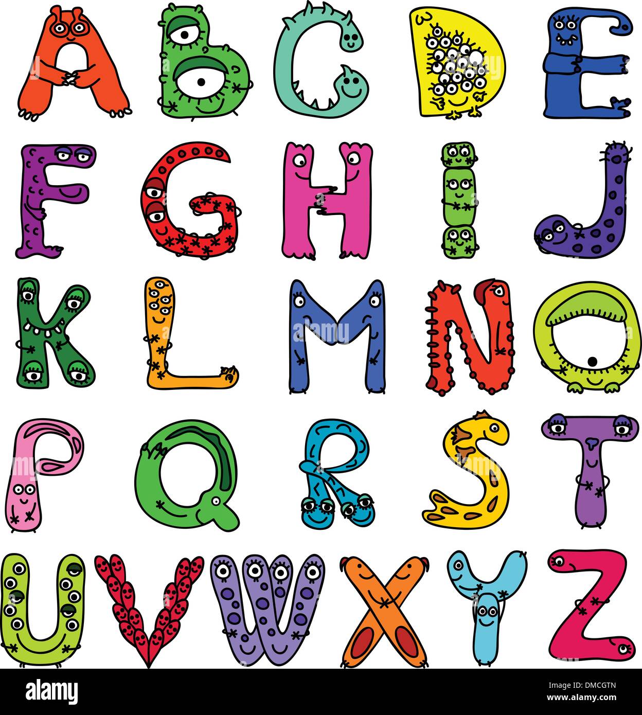 Monster Letters Alphabet Clip Art