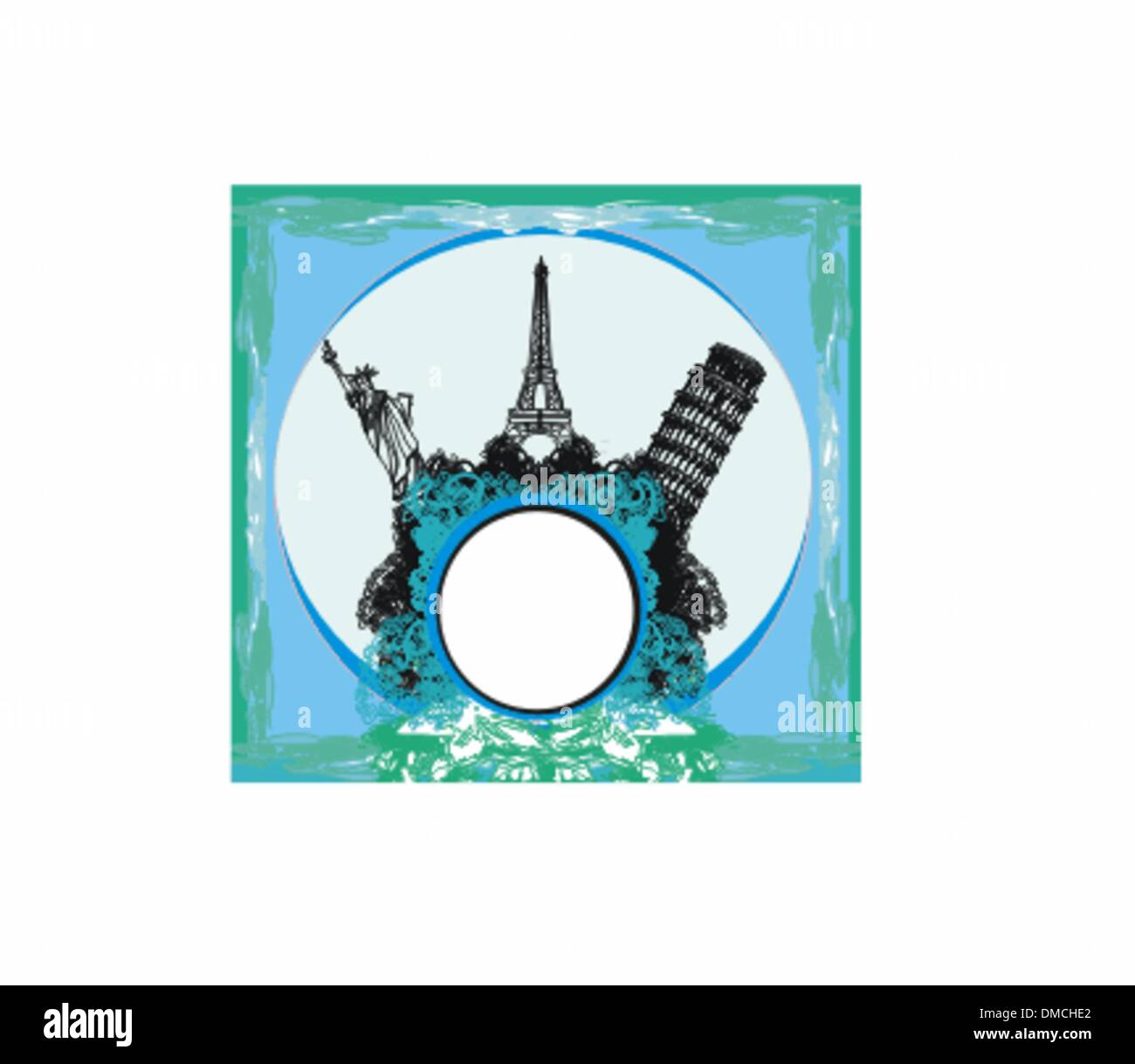 travel design element with different monuments Stock Vector Image & Art ...